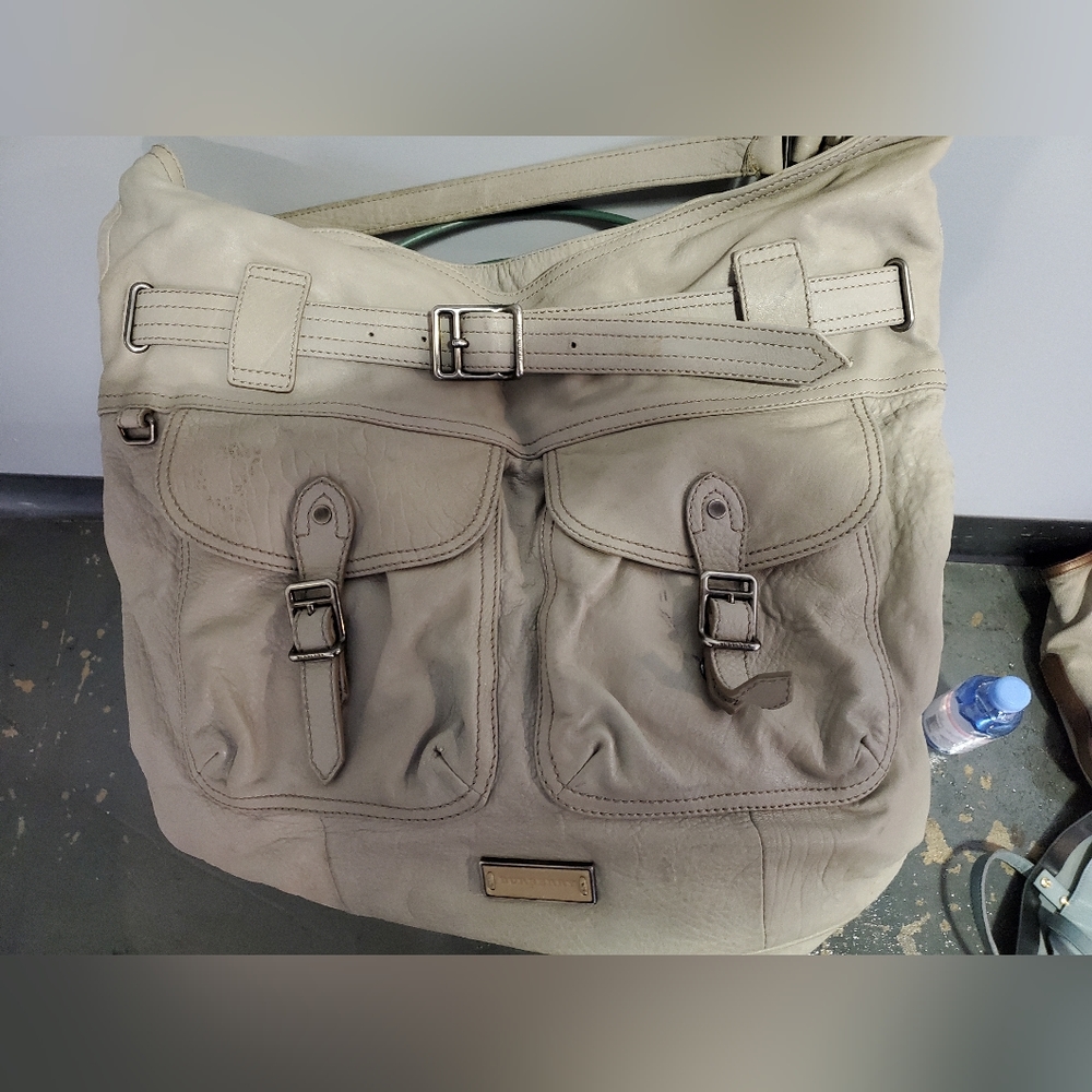Burberry huge pebbled leather hobo bag